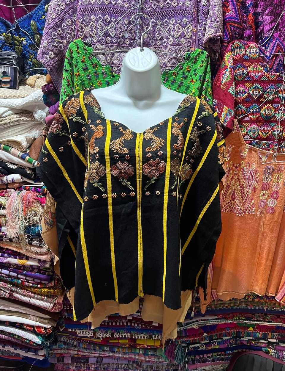 Black and yellow San Lucas Toliman huipil #5-207