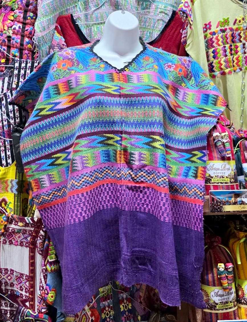Blue and purple Comalapa huipil #6-128