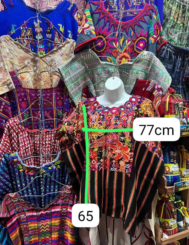 Colourful silk Chichicastenango huipil #5-245