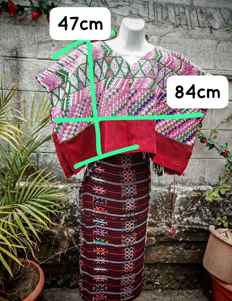 Berry and red Comalapa huipil #4-290