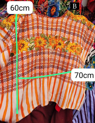 Orange and white Santiago huipil #2-67