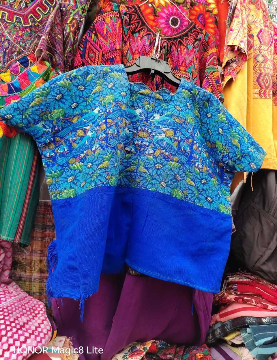 Bright blue Aguas Calientas huipil #4-262