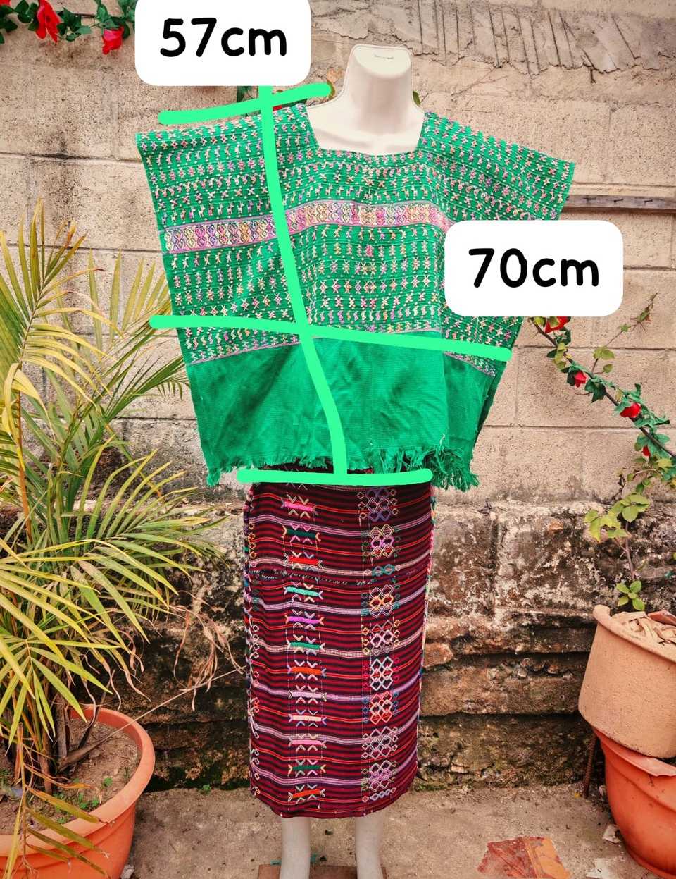 Green and pink San Lucas huipil #4-288