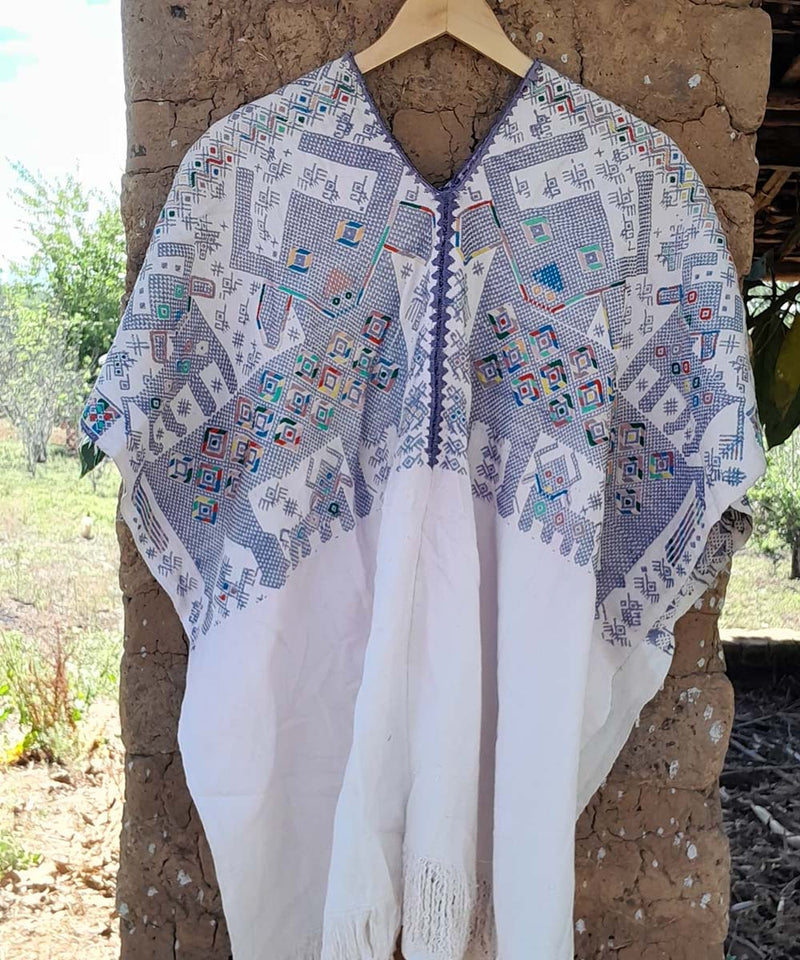 Vintage Guatemalan huipil with handwoven Mayan embroidery