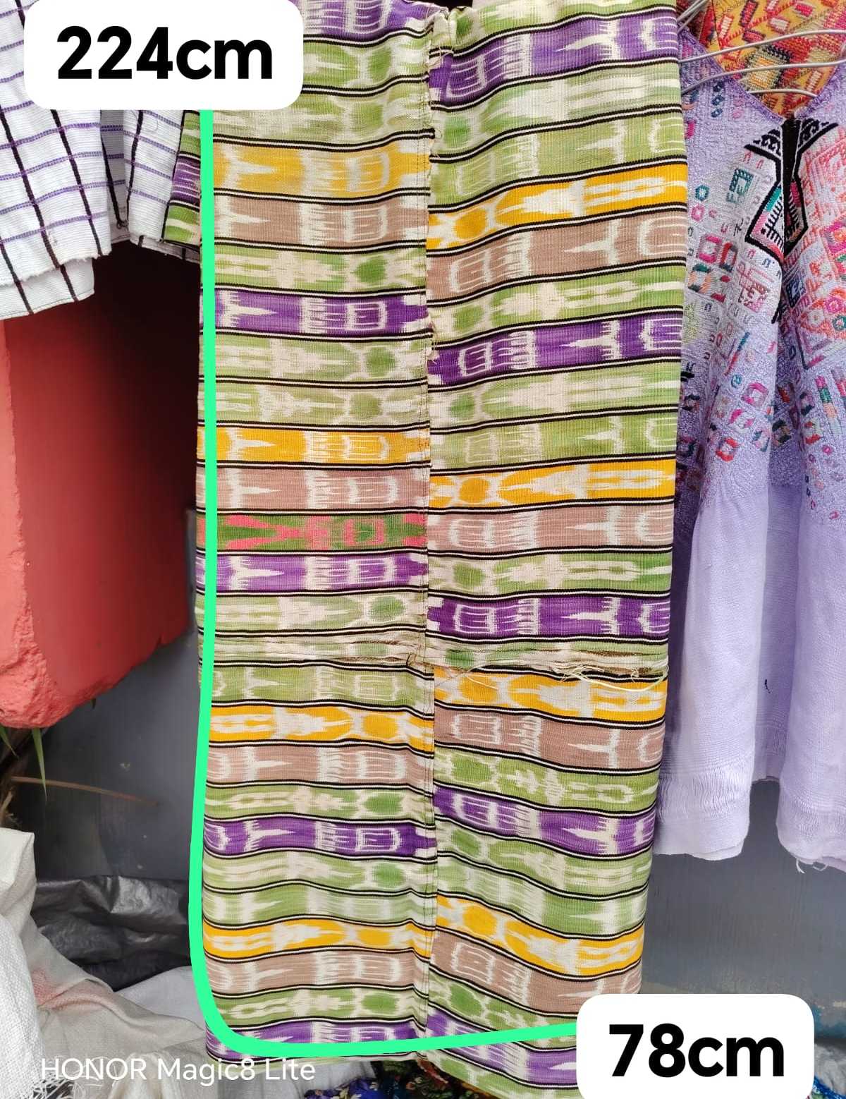 Green and berry Ikat corte #4-89