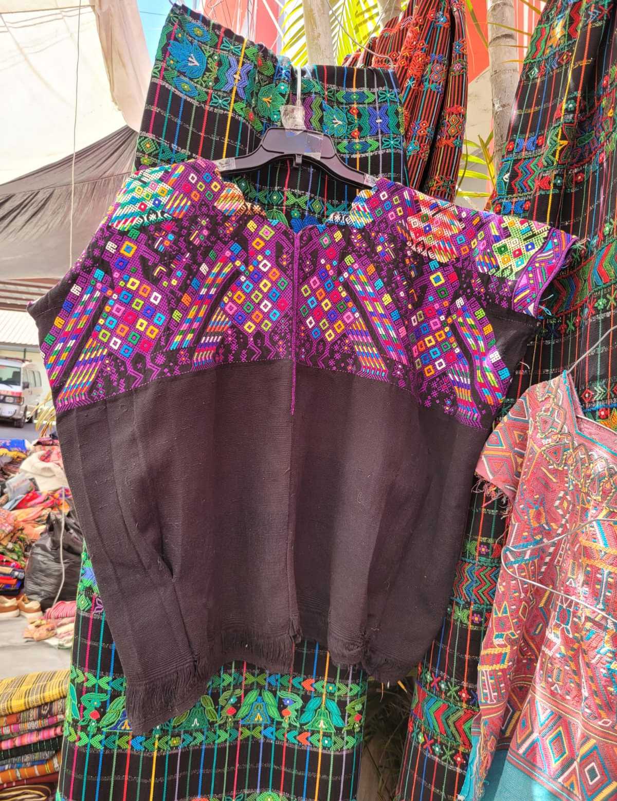 Berry and black Nahuala huipil #3-49