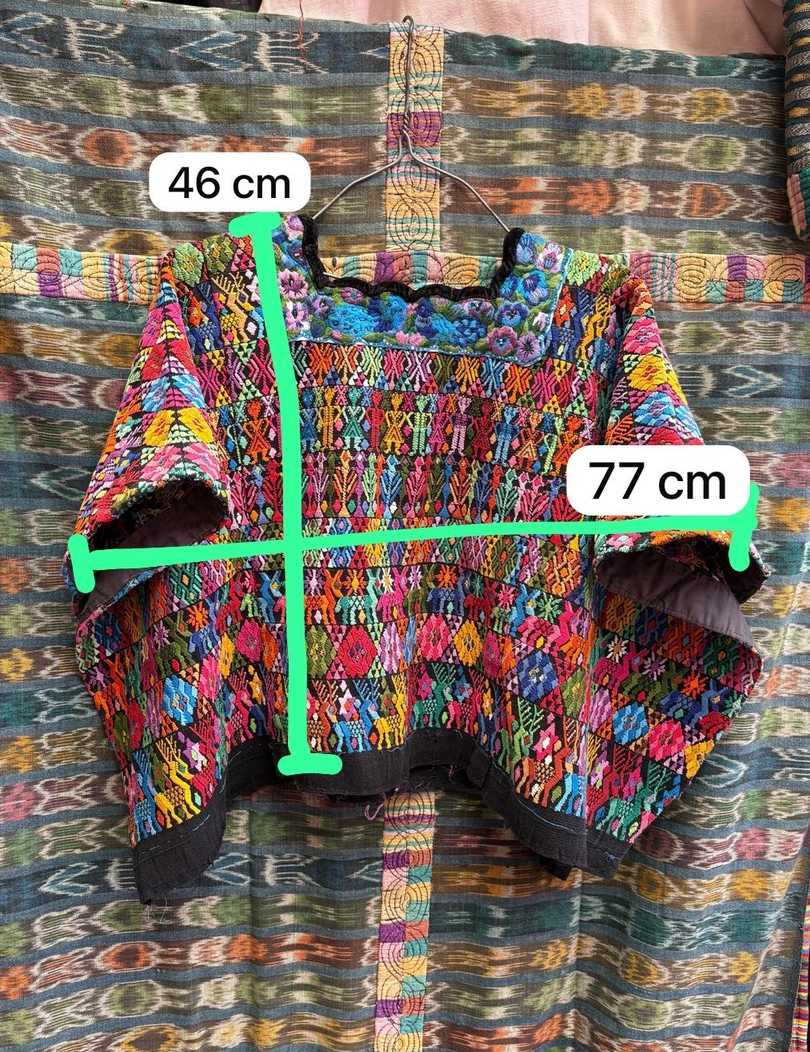 Colourful on black Coban huipil #4-280