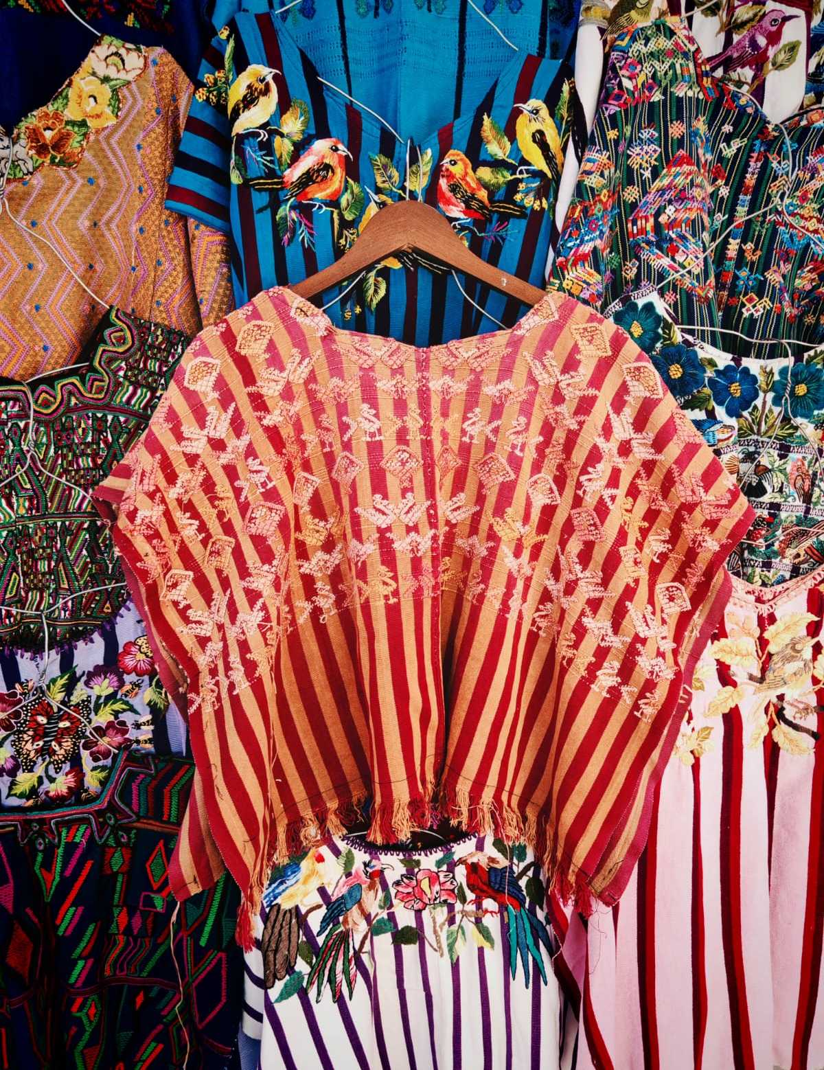 Red and clay Colotenango huipil #2-16