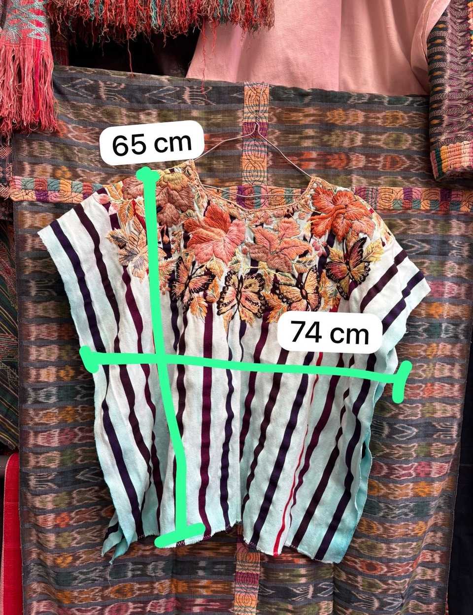 Peach butterflies Santiago huipil #4-276