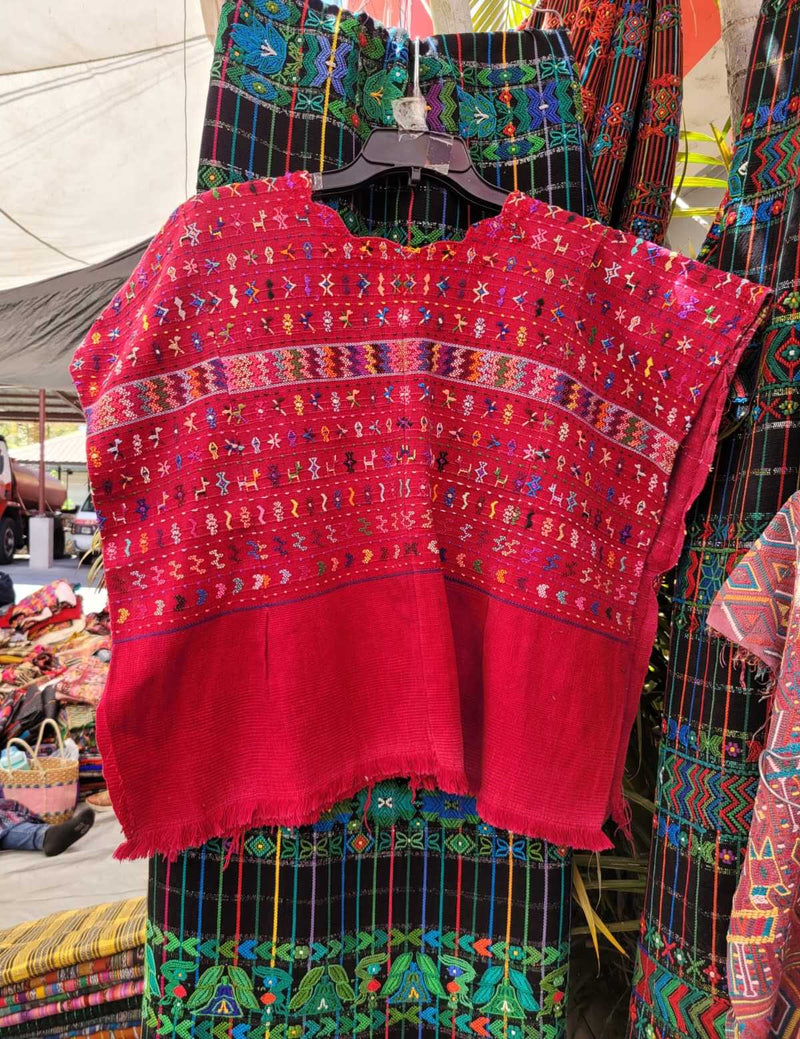 Bright red San Lucas huipil #3-52