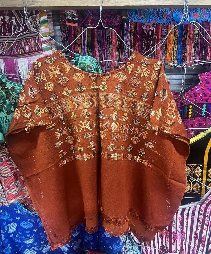Vintage Guatemalan huipil with handwoven Mayan embroidery