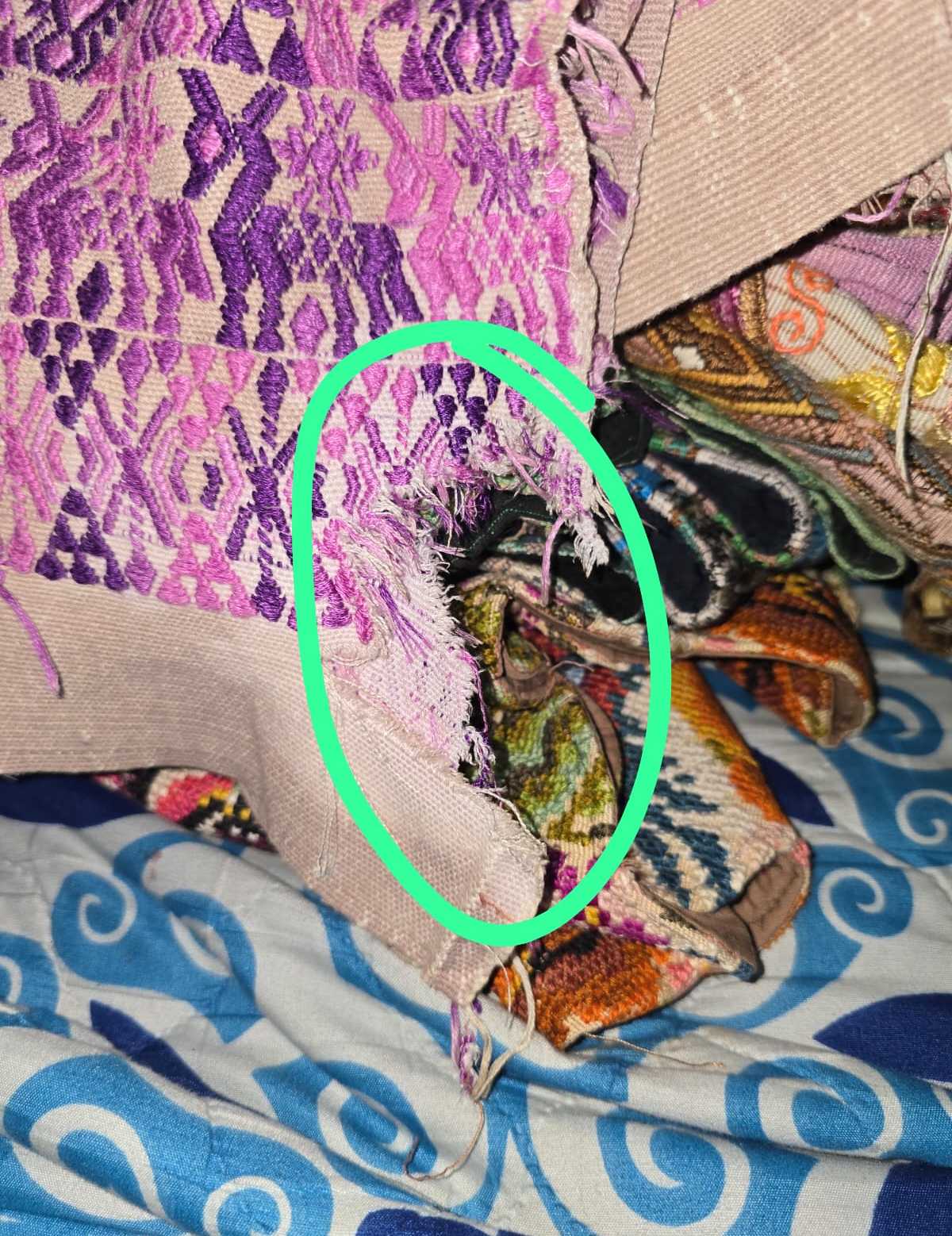 Pink and purple Coban huipil #6-174