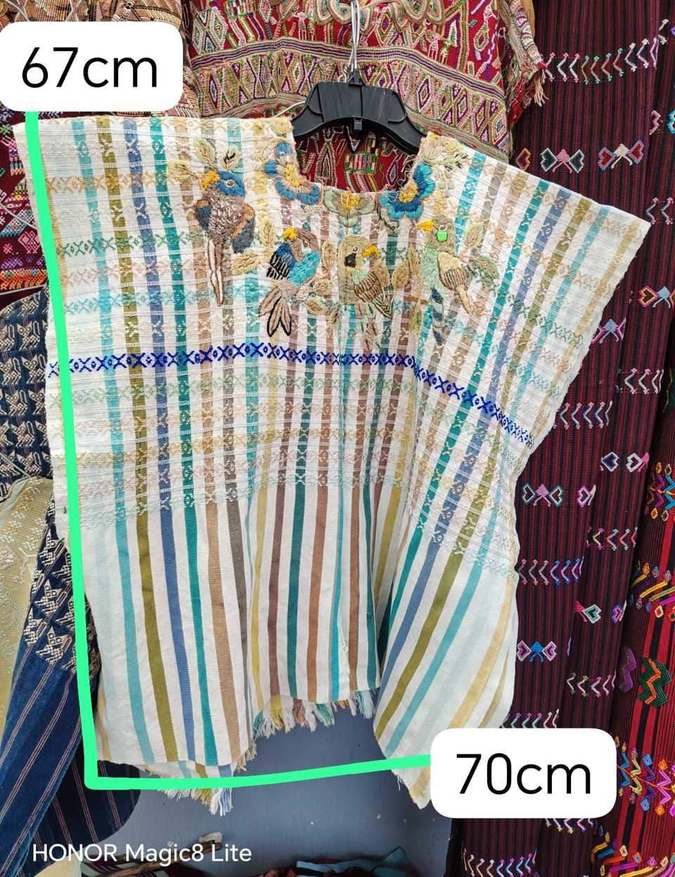 Blue and green gingham Santiago huipil #5-318
