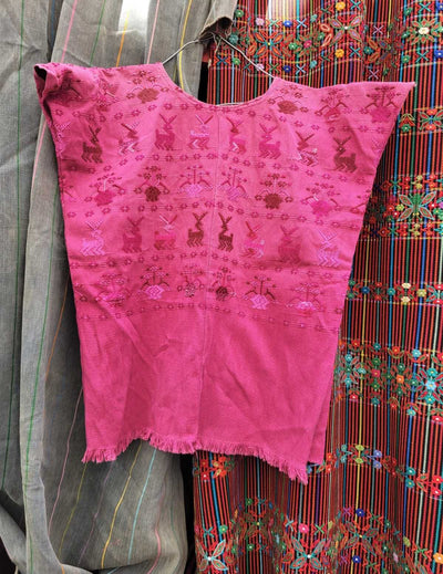 Hot pink San Lucas Toliman huipil #3-18