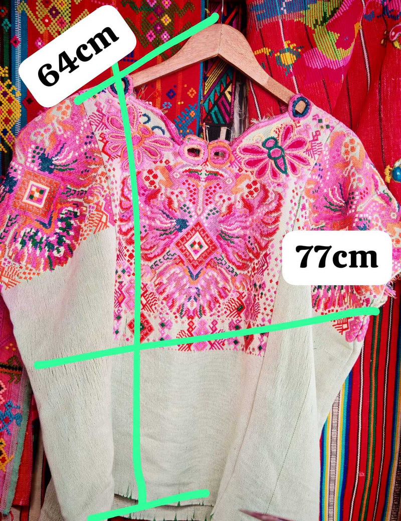 Pink Rising Phoenix Chichicastenango Huipil #6-327