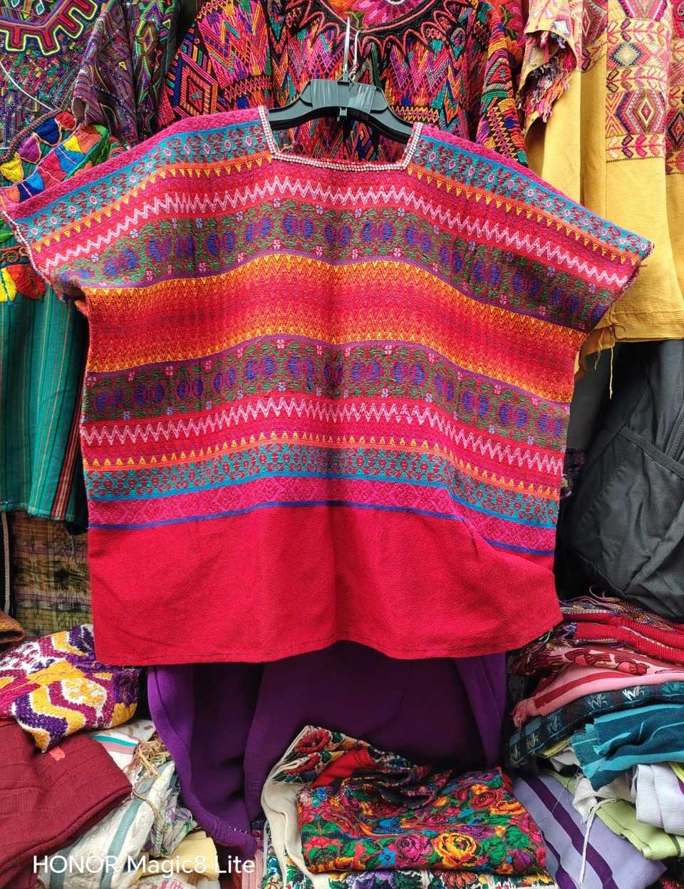 Bright red Comalapa huipil #4-252