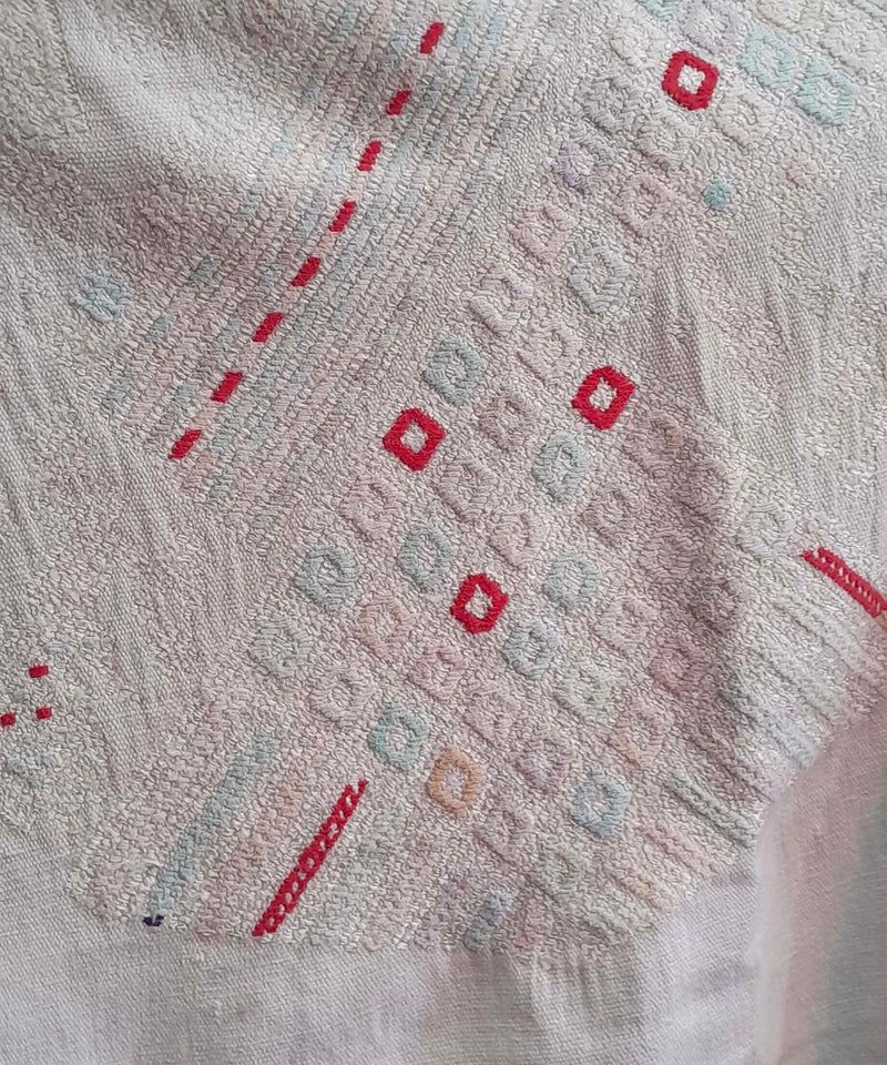 Vintage Guatemalan huipil with handwoven Mayan embroidery