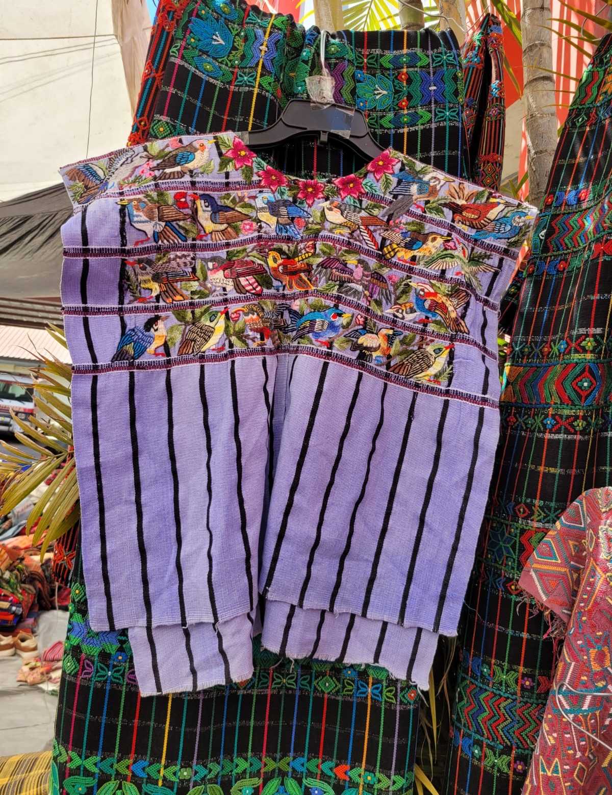 Lilac striped Santiago huipil #3-43