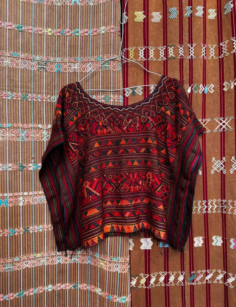 Red and orange Nebaj huipil #5-158