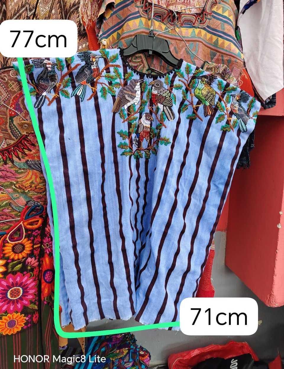 Blue and black striped Santiago huipil #5-175