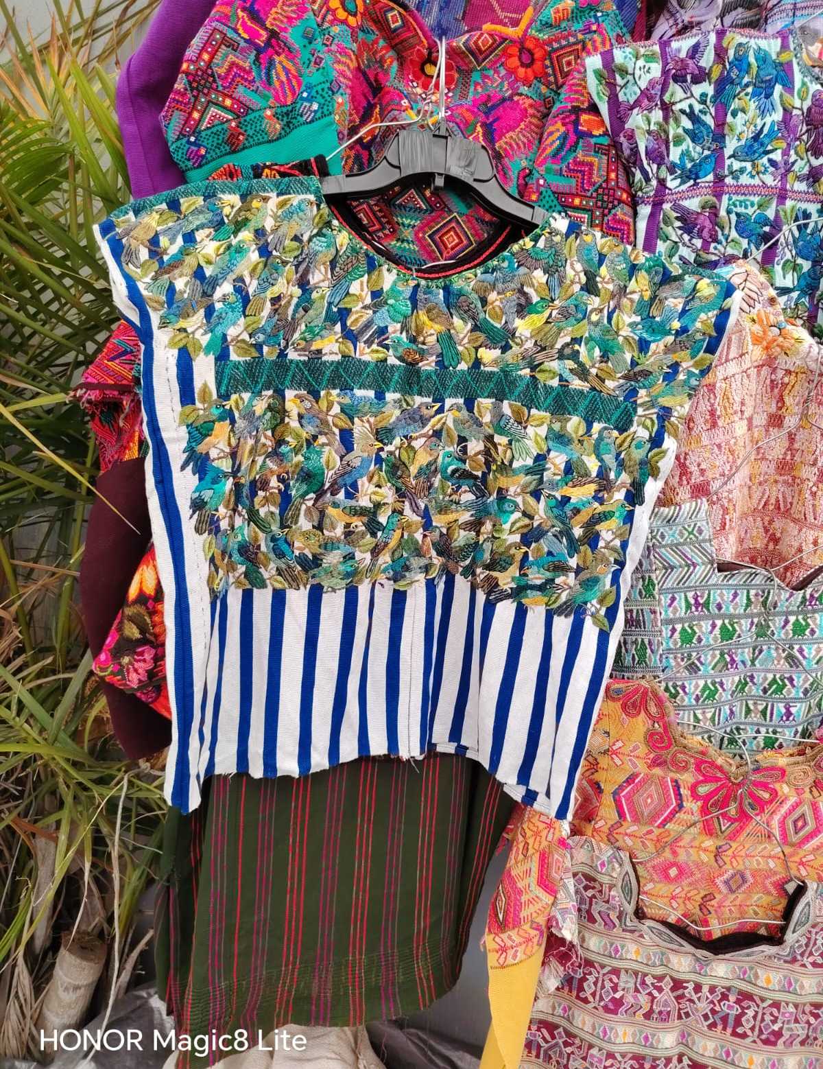 Blue and teal Santiago huipil #4-192