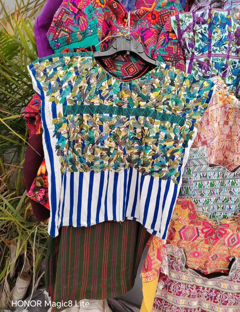 Blue and teal Santiago huipil #4-192