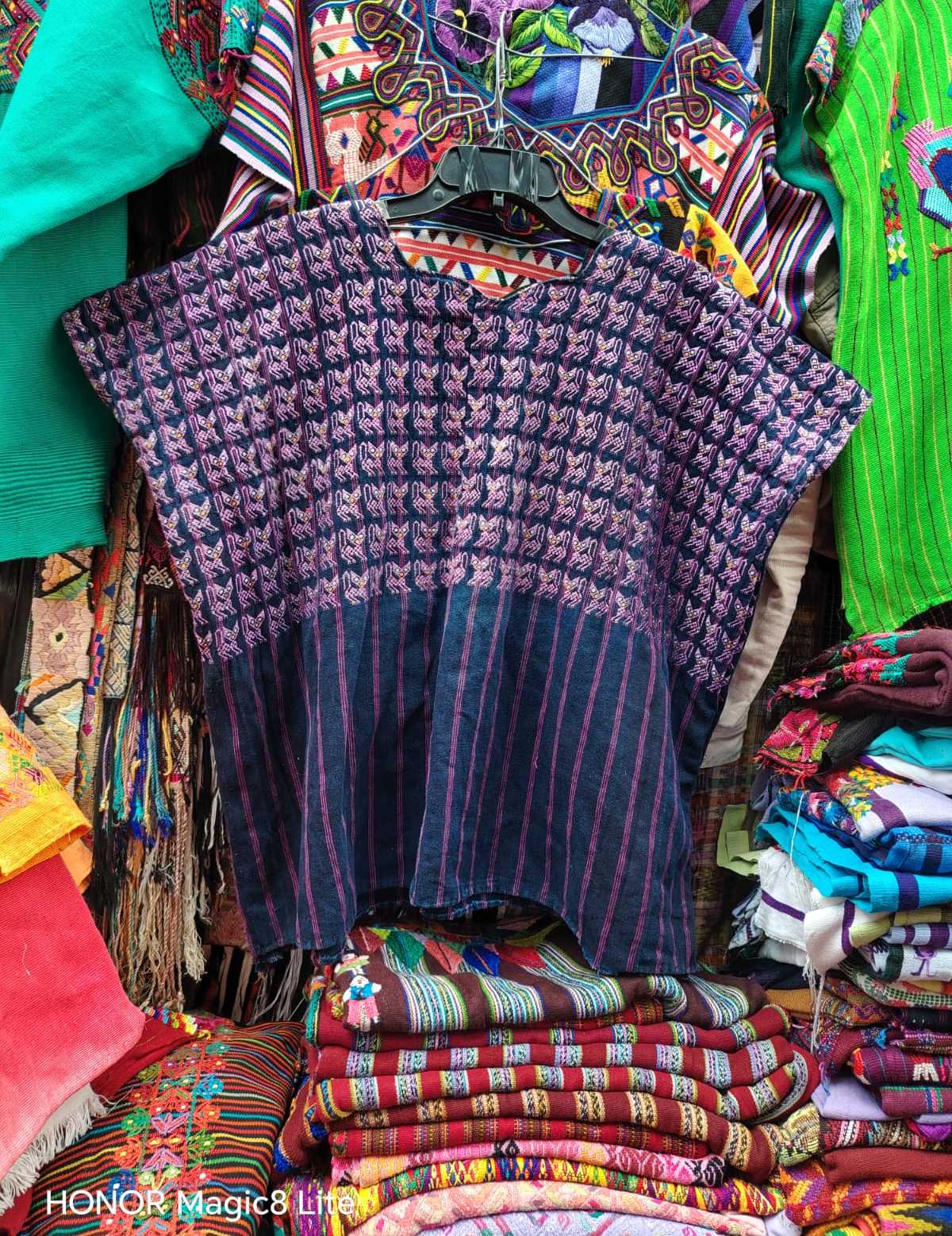 Lilac and indigo Nahuala huipil #4-128