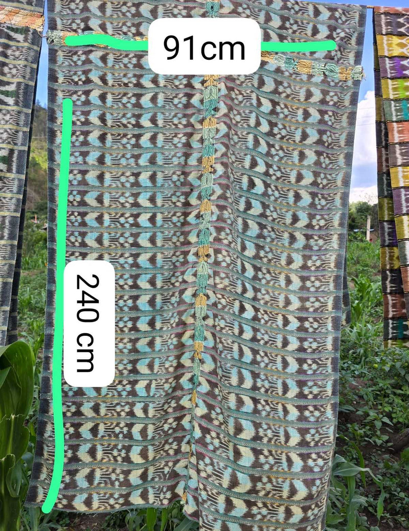 (Reserved for Yesenia) Pale blue and brown Nahuala corte #6-18