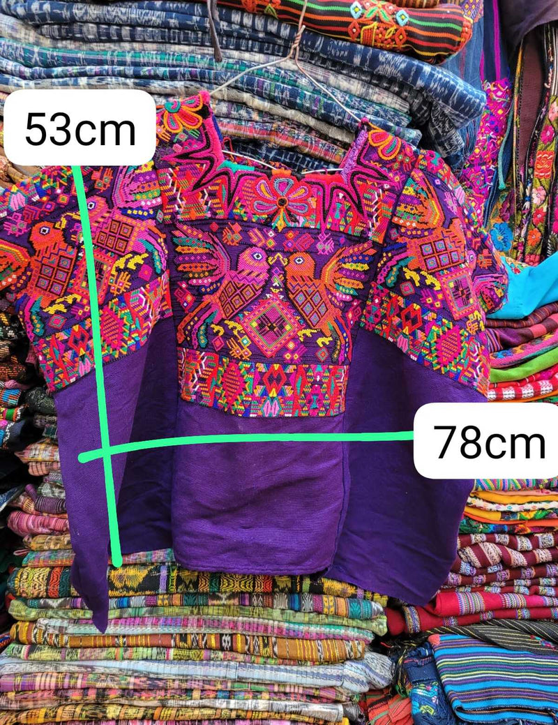 Pink and purple Chichicastenango huipil #2-120