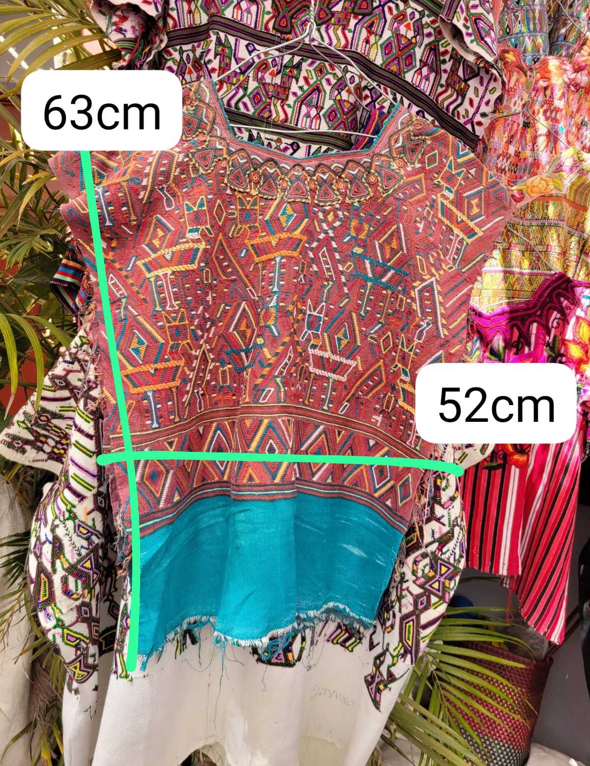 Blue and reddish brown Nebaj huipil #3-65