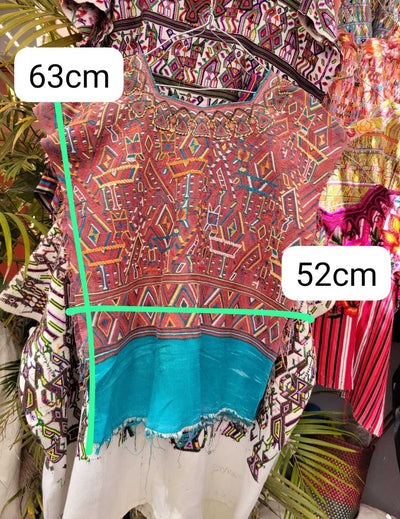 Blue and reddish brown Nebaj huipil #3-65