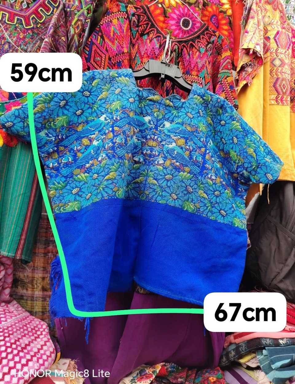 Bright blue Aguas Calientas huipil #4-262