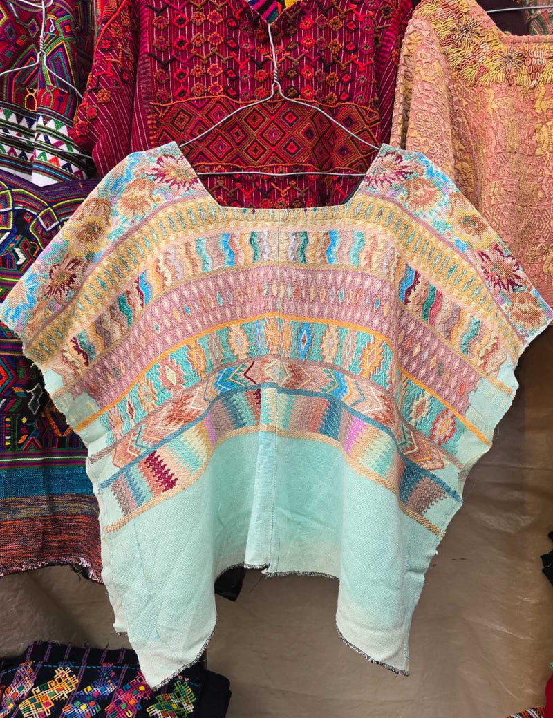 Pink and Blue Comalapa Huipil #6-159