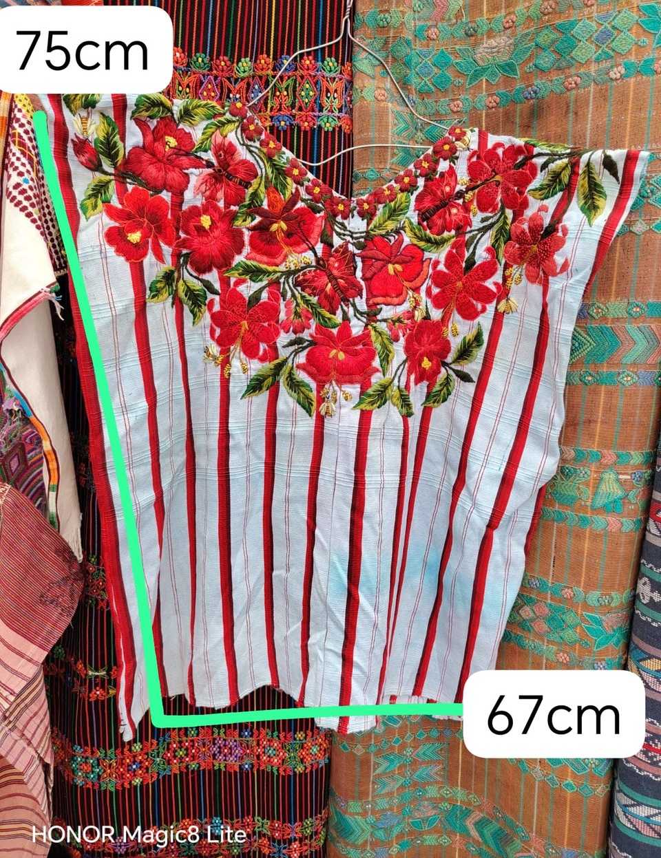 Red and white butterfly Santiago huipil #5-115