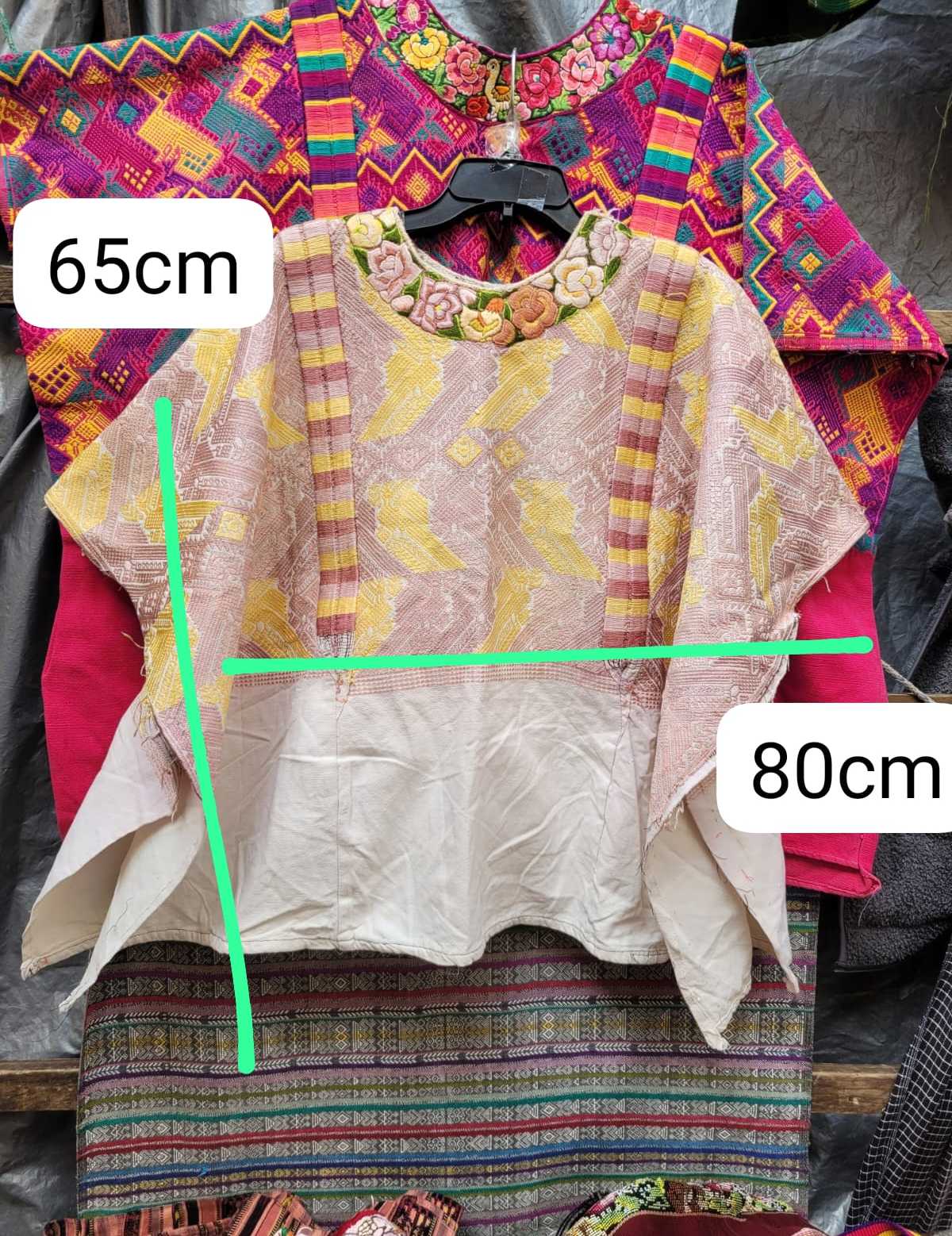 Pale mauve and yellow Xela huipil #3-18