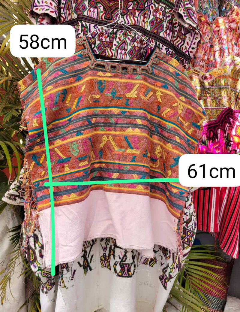 Brown and white Nebaj huipil #3-64