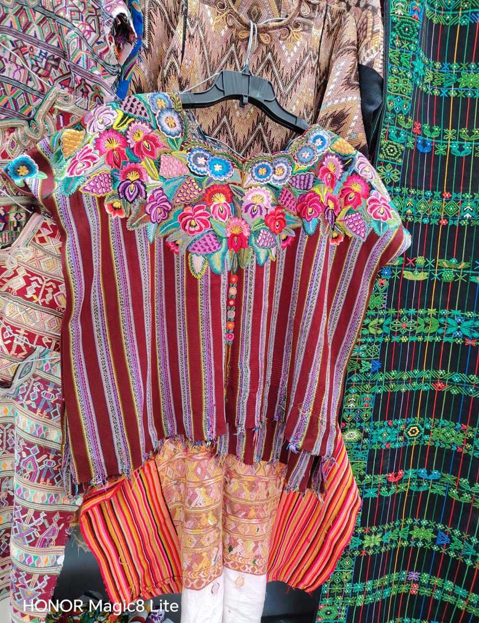 Pink and blue floral Patzun huipil #5-272