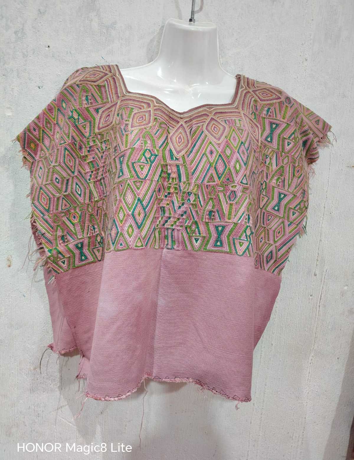(Reserved for Robin) Pink Nebaj huipil #6-177