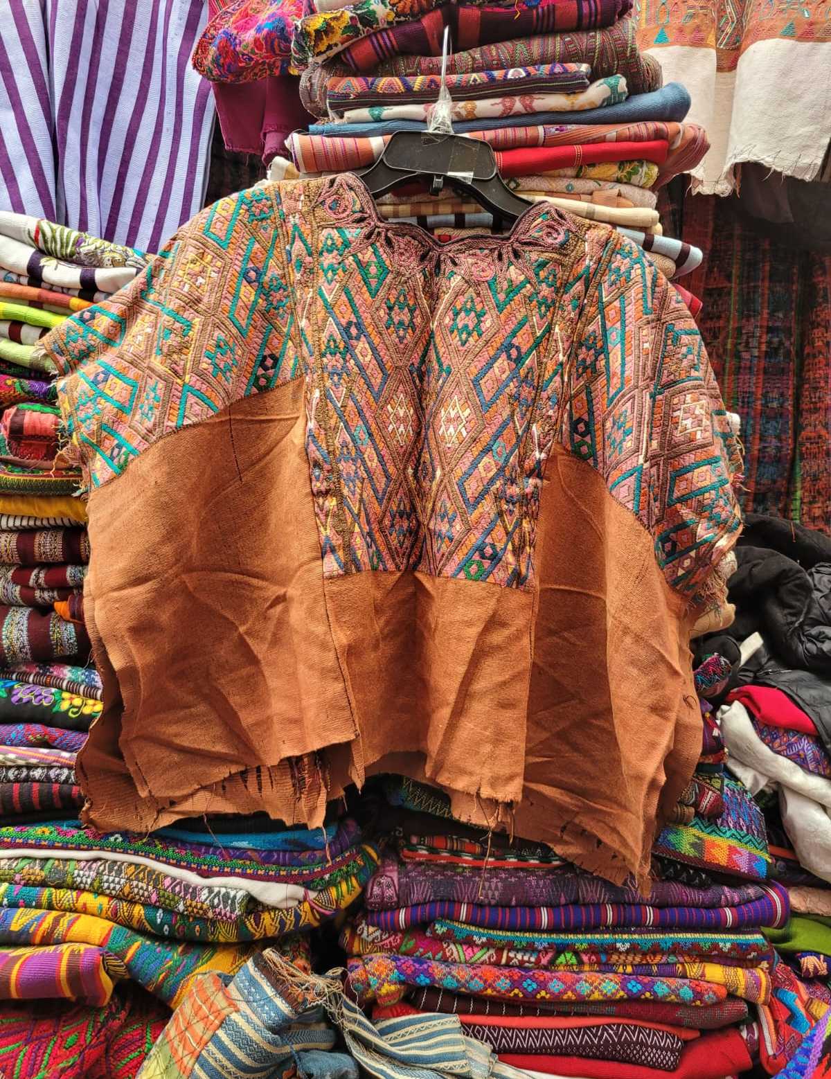 Terracotta geometric Chichicastenango huipil #3-29