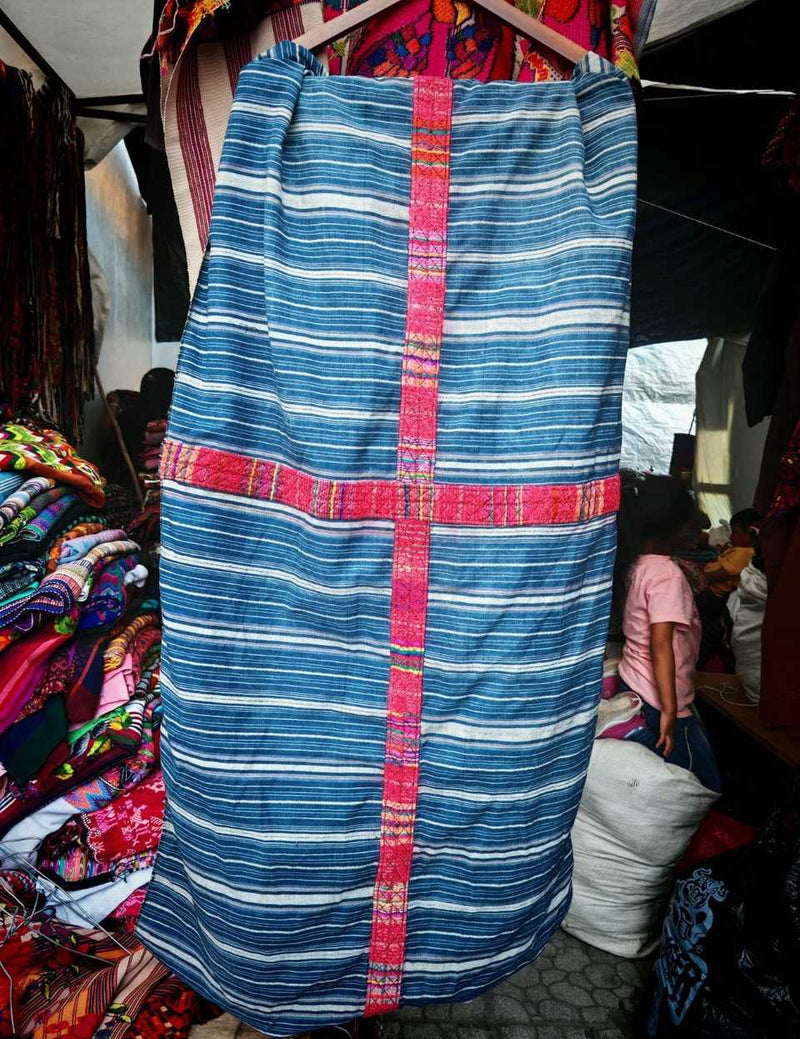 Blue with red and pink randa Chichicastenango corte #5-5