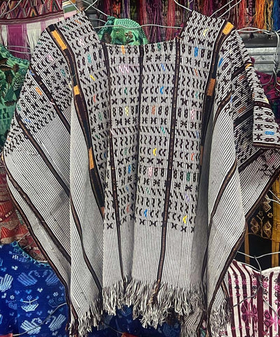 Vintage Guatemalan huipil with handwoven Mayan embroidery