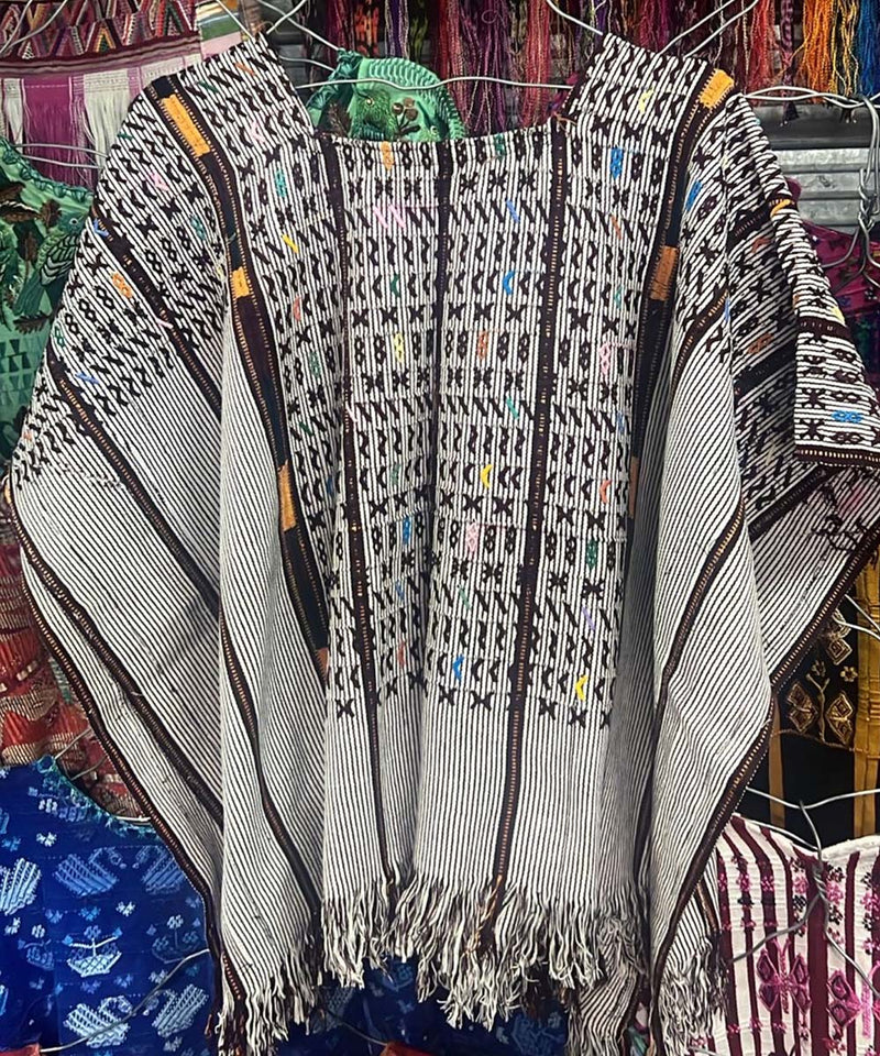 Vintage Guatemalan huipil with handwoven Mayan embroidery