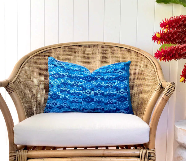 Set of 2 Huipil Pillows - Blue Coban X