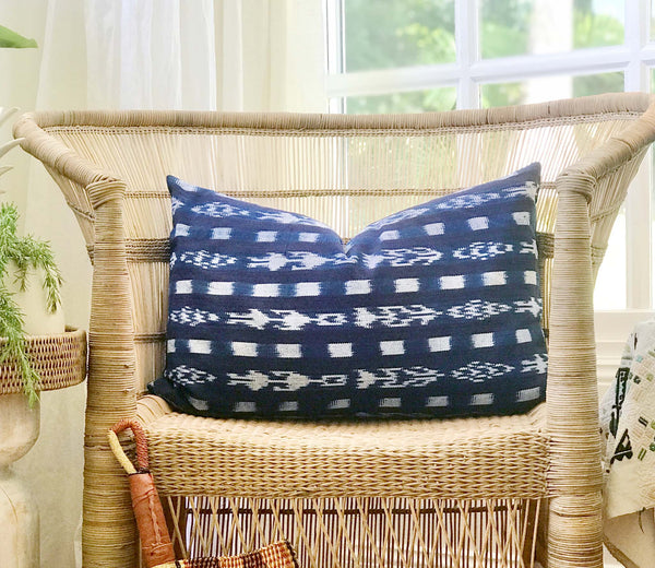 Blue Lagoon - Ikat Lumbar Pillow