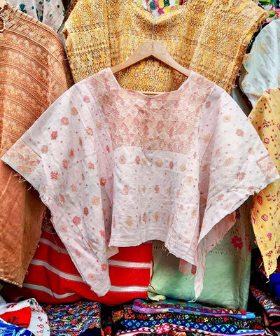 Blush pink Coban huipil