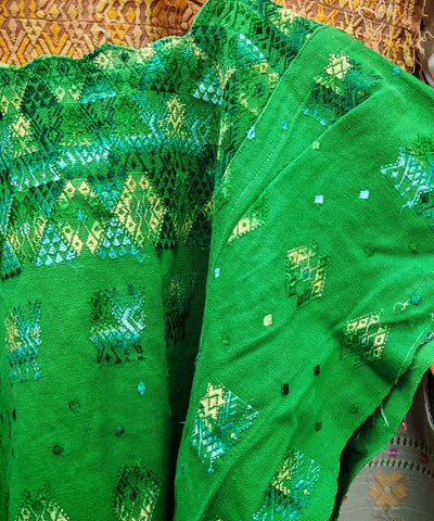 Vintage Guatemalan huipil with handwoven Mayan embroidery