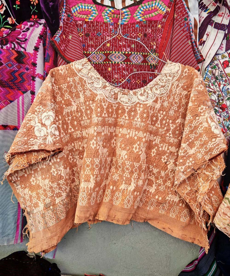 Embroidered Vintage Guatemalan huipil textile
