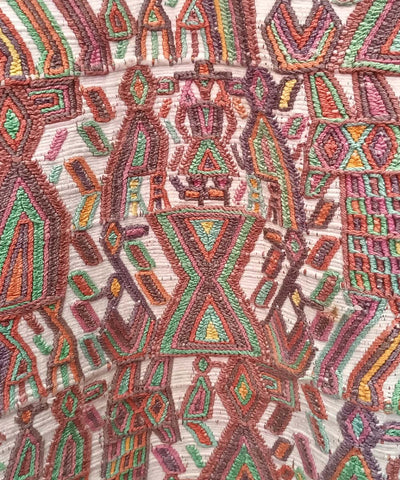 Brown and green Nebaj huipil