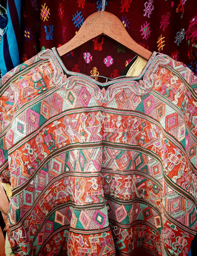 (Reserved for Karen) Coral Nebaj huipil #2-77