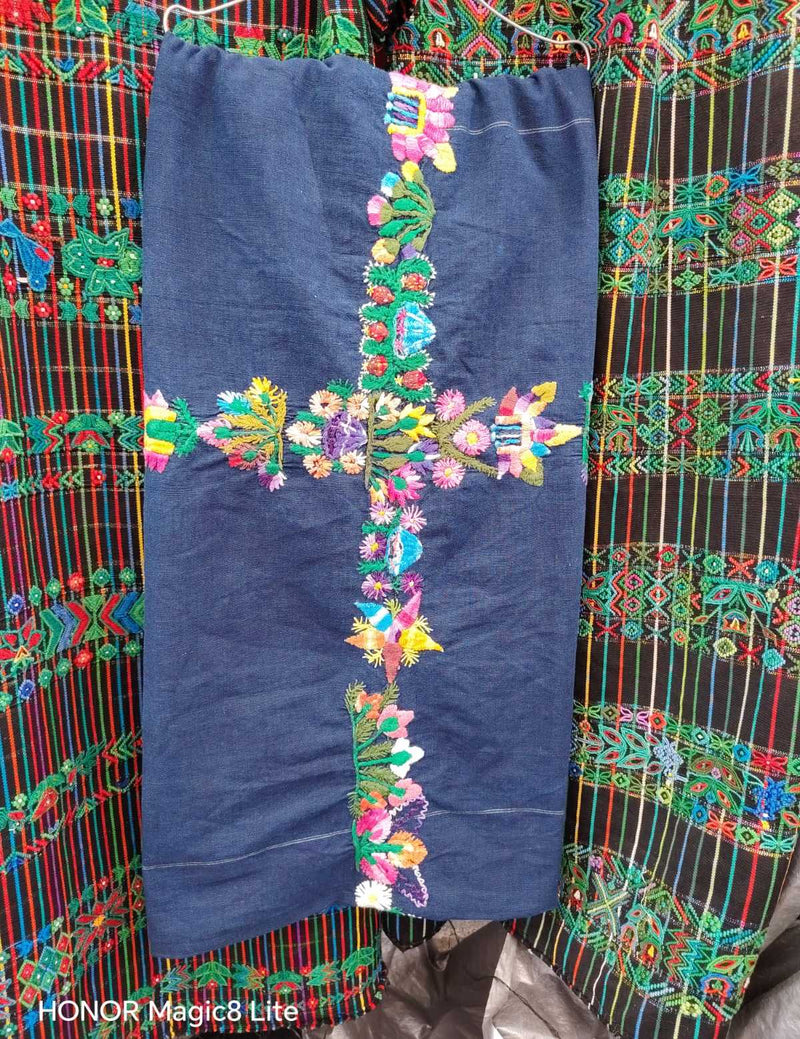 Floral indigo Chichi corte Chichicastenango corte #4-10